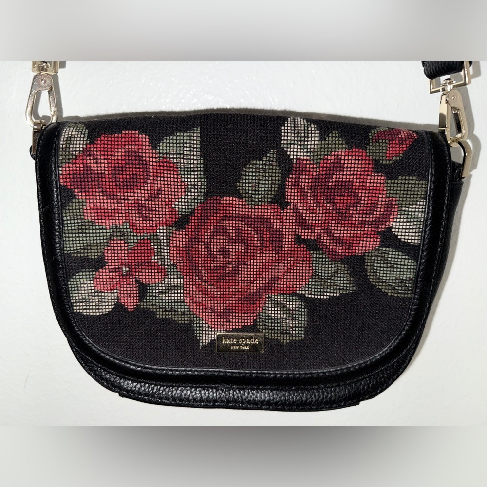 Kate Spade Floral Black Crossbody Bag- vintage
